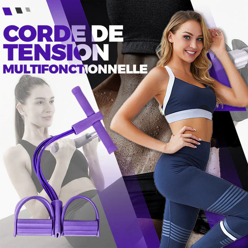 Corde De Tension 6 Tubes – Élastique Multifonction Pour Yoga, Fitness, Abdominaux – 39x23 Cm, Portable, Haute Résistance
