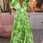 💎 50% DE RÉDUCTION ! 💎 Robe Maxi Fleurie à Col V – Coupe Ample, Taille Marquée & Double Usage Kimono/Robe 🌸👗