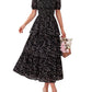 ⏰Soldes d'été : 70 % de réduction💃Robe à volants smockée à manches courtes et col carré, imprimé floral, pour femme