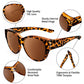 🎉OFFRE LIMITÉE : SEULEMENT 6,99 £ !!😎 Lunettes de soleil à porter par-dessus vos lunettes, avec protection UV40