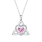 Birthstone Celtic Trinity Knot Heart Necklace✨ Heart Shape Celtic Trinity Knot Birthstone Pendant