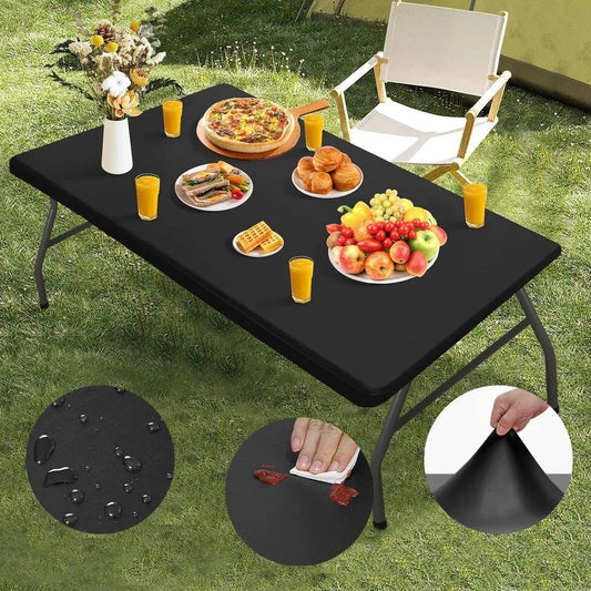 🎨🍽️ Tablecloth extensible – Enfilez-la en un clin d’œil, finition lisse sans pli, disponible en plusieurs couleurs, la solution chic pour cacher les tables abîmées et sublimer vos réceptions 💫💎