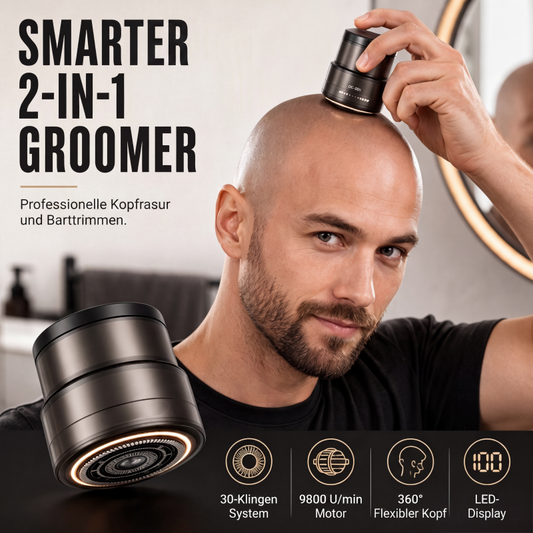 ⏳Offre spéciale à durée limitée⏰Un rasage parfait à la maison – rasoir électrique intelligent 2-en-1 pour l'entretien du crâne et de la barbe, écran numérique clair, pratique pour un usage domestique