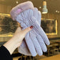 Gants chauds en peluche avec doigts tactile