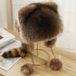 ❄️ Offres d'hiver ❄️ Casquette en peluche parent-enfant avec queue de raton laveur