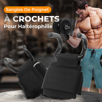 🔥Réduction limitée à 49%🔥Sangles de Poignet Robustes à Crochets pour Haltérophilie