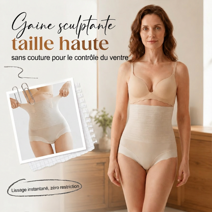 Culotte taille haute antibactérienne sans coutures pour femme