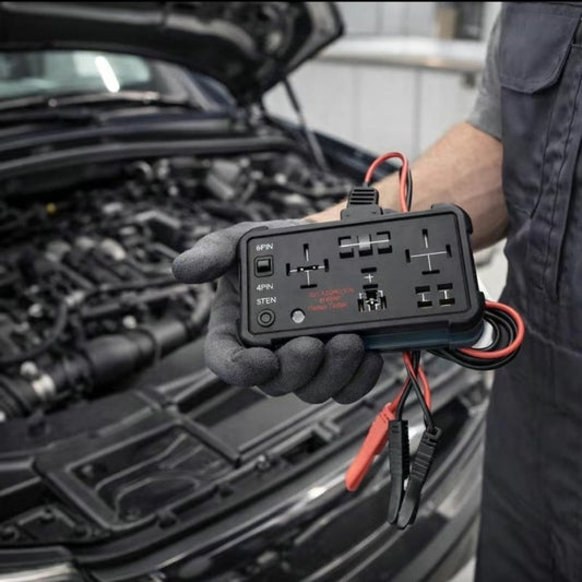 🔧⚡ Testeur de relais 12 V/24 V – Un seul bouton, LED instantanée, compatible avec les connecteurs à 4 ou 5 broches – pour voitures, camions et camping-cars 💥 50 % DE RÉDUCTION !