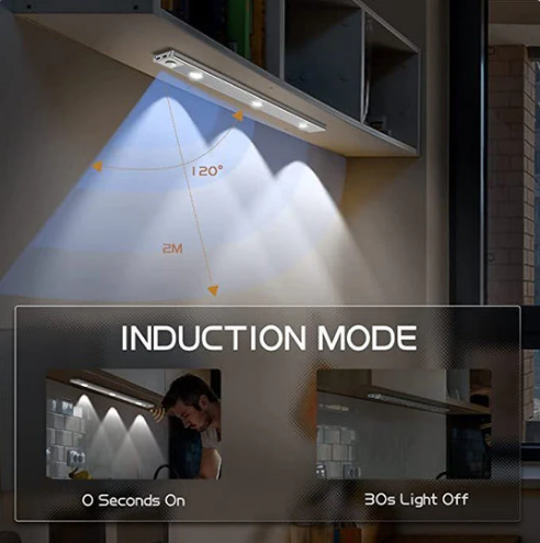 🔥 50% DE RÉDUCTION SUR TOUT LE SITE ! 💡 Lampe d'Armoire LED avec Détecteur de Mouvement, Trois Températures de Couleur & Luminosité Réglable 🌟