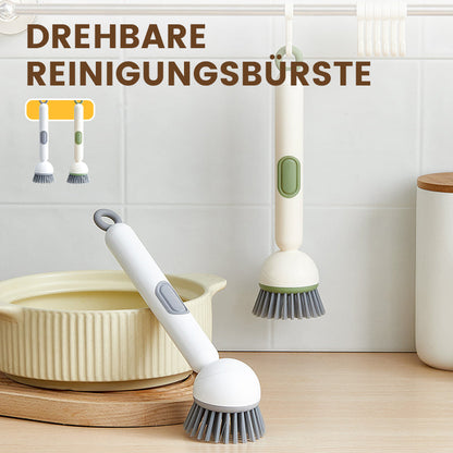 🔥Brosse de nettoyage rotative à long manche pour vaisselle et casseroles.