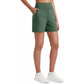 Bermuda de sport taille haute pour femme avec poches – Course à pied, yoga, tenue décontractée d'été（Livraison gratuite à partir de 2 articles