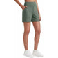 Bermuda de sport taille haute pour femme avec poches – Course à pied, yoga, tenue décontractée d'été（Livraison gratuite à partir de 2 articles