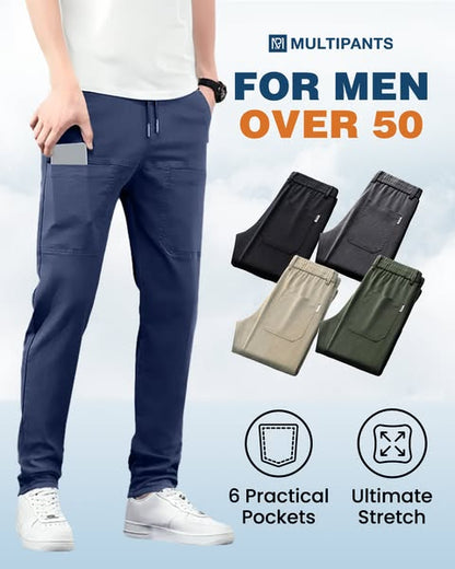 ⭐ Offre à durée limitée : 77 % de réduction 🏆 Best-seller 🥰 MultiPants – Pantalon cargo ultra-extensible, résistant et doté de nombreuses poches