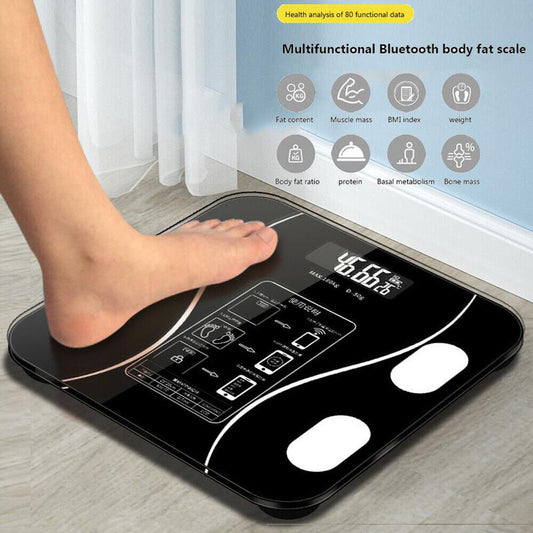 🥳50 % DE RÉDUCTION ! 💞👵 Pèse-personne intelligent avec analyseur de graisse corporelle – Connaissez vos chiffres, suivez votre santé ! Mesure facilement votre poids et votre graisse corporelle. Grand écran, mise en marche automatique 🩺📊