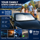 Parasol pare-soleil pour pare-brise de voiture - Parasol pliable, protection pare-soleil anti-UV pour pare-brise avant (protection thermique) compatible avec la plupart des modèles de voiture