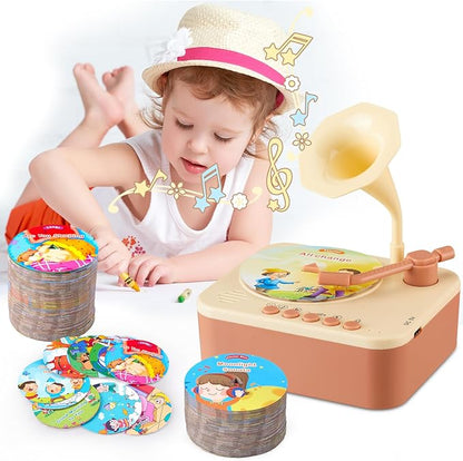 🏆 Vente Flash ⚡ Soldes à -50% 💥 🎶 Phonographe Enfant avec 99 Cartes 👶 Machine à Histoires pour l'Éveil Précoce