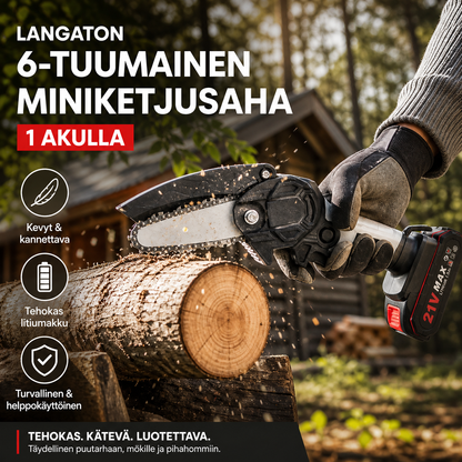 ⚡60 % de réduction dès maintenant ! 🌳Mini-scie à chaîne sans fil 6 pouces avec 2 batteries🌲