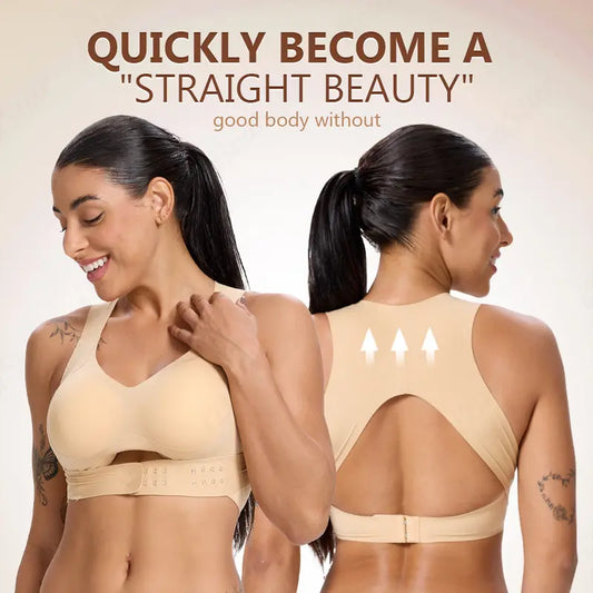Soutien-gorge sans armatures beige pour femme, bonnets moulés souples et respirants non amovibles, tenue de sport pour le yoga, la gym et l'entraînement quotidie