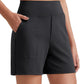 Bermuda de sport taille haute pour femme avec poches – Course à pied, yoga, tenue décontractée d'été（Livraison gratuite à partir de 2 articles