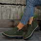 🎁Soldes -49 %⏳👢Bottines pour femmes à bout rond et fermeture éclair latérale