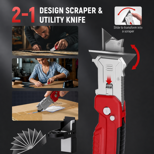 Grattoir-couteau 2-en-1, grattoir-couteau pliable