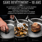 Poêle martelée à la main, sans revêtement, à effet antiadhésif, en alliage de titane pur