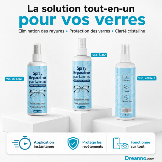 Spray réparateur pour rayures sur les verre