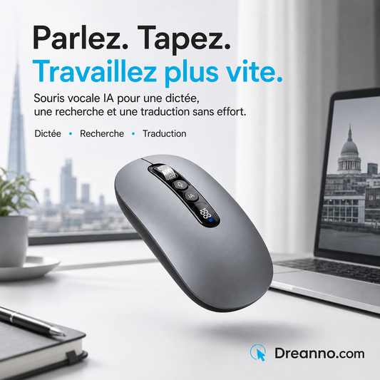 ⏳Offre à durée limitée : 50 % de réduction⏰Souris sans fil intelligente à commande vocale par IA🖱️💬