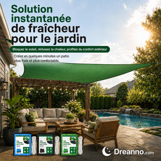 Voile d'ombrage anti-UV, auvent rectangulaire