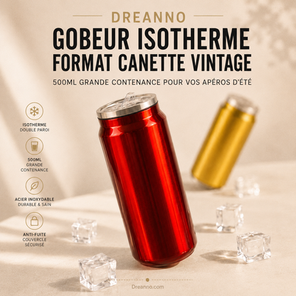 🔥 -50% | Gobelet isotherme canette vintage en acier inoxydable 🧊
