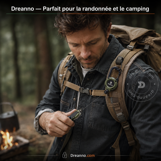 💥DERNIER JOUR DES SOLDES : 50 % DE RÉDUCTION💥🏆Porte-clés avec mousqueton rétractable 🎣 – Cordon en acier de 65 cm, porte-badge robuste, accessoire EDC léger pour clés, cartes d'identité et usage en extérieur