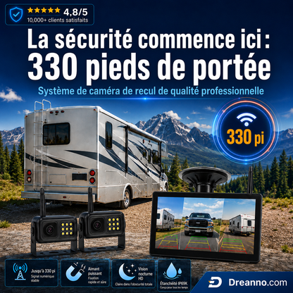 🔥🎁Nouvelle REMISE de 50 %🔥Système de caméra arrière sans fil en 1080p H