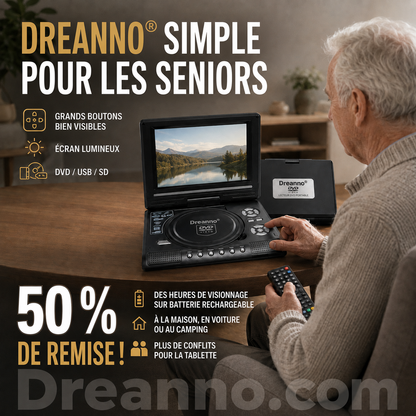 📺 Lecteur DVD/EVD portable HD 7,8" – Grand écran, rechargeable et compatible DVD/CD/USB/SD – Idéal pour la maison et les voyages 🔥 50 % de réduction