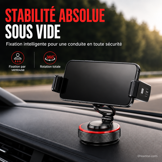 Support pour téléphone avec ventouse magnétique pivotant