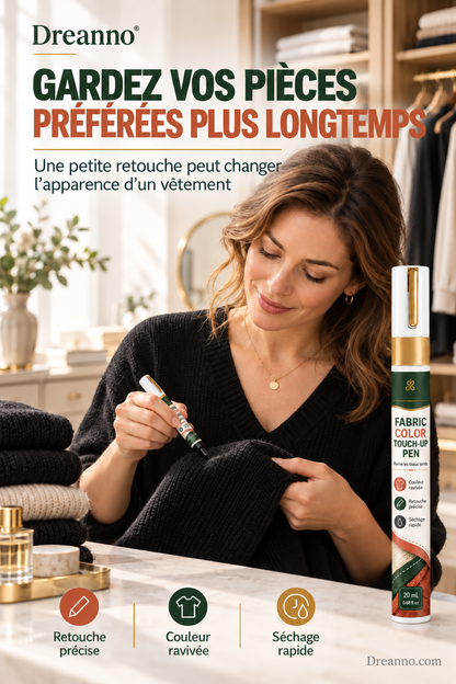 🎨 50 % de réduction ! Stylo retouche couleur pour vêtements | Réparation des couleurs délavées ou décolorées | Convient pour les jeans, les t-shirts et les vestes ✨