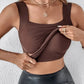 🏆 Dernier jour, 50 % de réduction ! 💐 Débardeurs thermiques à encolure en U pour femmes avec soutien-gorge intégr
