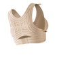 Soutien-gorge sans armatures beige pour femme, bonnets moulés souples et respirants non amovibles, tenue de sport pour le yoga, la gym et l'entraînement quotidie