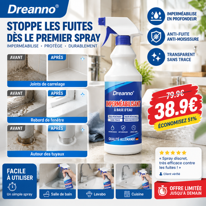 💧50 % de réduction pour une durée limitée ! Spray imperméabilisant et anti-fuites | Colle imperméabilisante transparente | Pour salle de bains : pas besoin de casser le carrelage | Application par pulvérisation, pénétration invisible | 400 ml🛠️