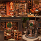 Kit de bibliothèque et maison de poupée miniature à monter soi-même avec petits puzzles en bois, idéal pour les loisirs créatifs et la décoration d'étagère