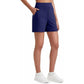 Bermuda de sport taille haute pour femme avec poches – Course à pied, yoga, tenue décontractée d'été（Livraison gratuite à partir de 2 articles