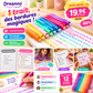 🎨 50 % de réduction pour une durée limitée ! Coffret de 8 stylos à franges | Stylos marqueurs fluorescents multifonctions | Stylos à roulette courbe | Stylos décoratifs créatifs à franges et pétales ✨