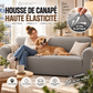 🛋️🛡️ Housse de canapé jacquard ultra-extensible – Sangles antidérapantes, tissu épais et élégant, protégez et relookez votre canapé sans qu’il ne bouge d’un pli 🏠✨