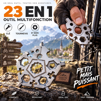 🔥 Profitez de 50 % de réduction ! Clé à molettes 23 en 1 | Tournevis EDC à embout pentagonal | Outil multifonction portable pour les activités de plein air | Clé polyvalente 🛠️❄️