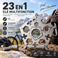 🔥 Profitez de 50 % de réduction ! Clé à molettes 23 en 1 | Tournevis EDC à embout pentagonal | Outil multifonction portable pour les activités de plein air | Clé polyvalente 🛠️❄️
