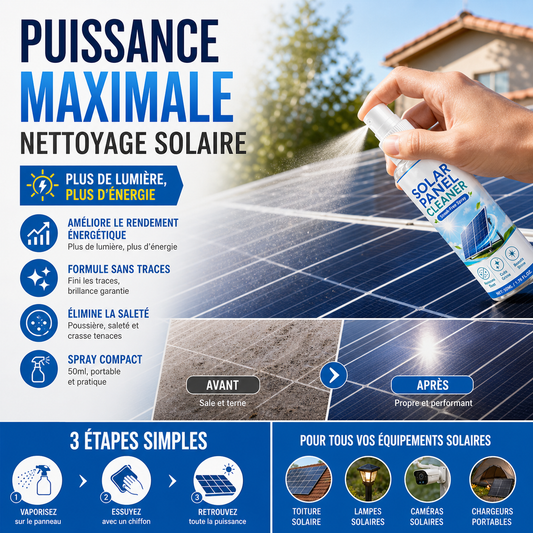 Spray nettoyant haut de gamme pour panneaux solaire