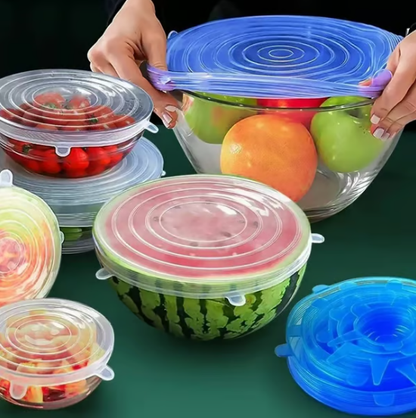🎁🔥 Offre limitée : 50 % de réduction🔥  Couvercles en silicone Adpartner pour la conservation des aliments (lot de 6