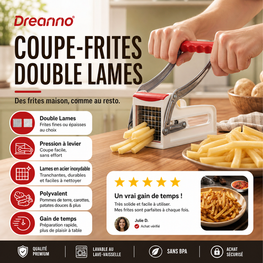 🔥PROMOTION EXCEPTIONNELLE : 50 % DE RÉDUCTION - 🌞Coupe-pommes de terre en acier inoxydable pour frite