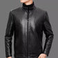 Veste Chaude en Cuir avec Doublure en Peluche pour Homme