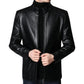 Veste Chaude en Cuir avec Doublure en Peluche pour Homme