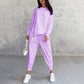 🌸 50% DE RÉDUCTION POUR UNE DURÉE LIMITÉE 🌸 Ensemble de sweat-shirt à manches longues et pantalon à ourlet irrégulier pour femmes